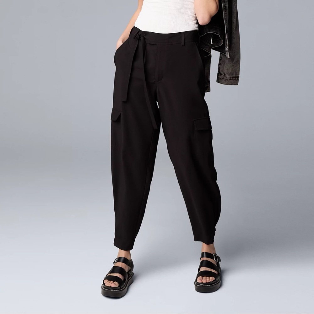 Utility‎ Jogger Women’s Black High-Rise Cargo Pants Size M